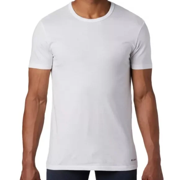 🎄Columbia Men's 3 Pack White Crew Neck Tee Classic Fit T Shirts - Picture 2 of 5